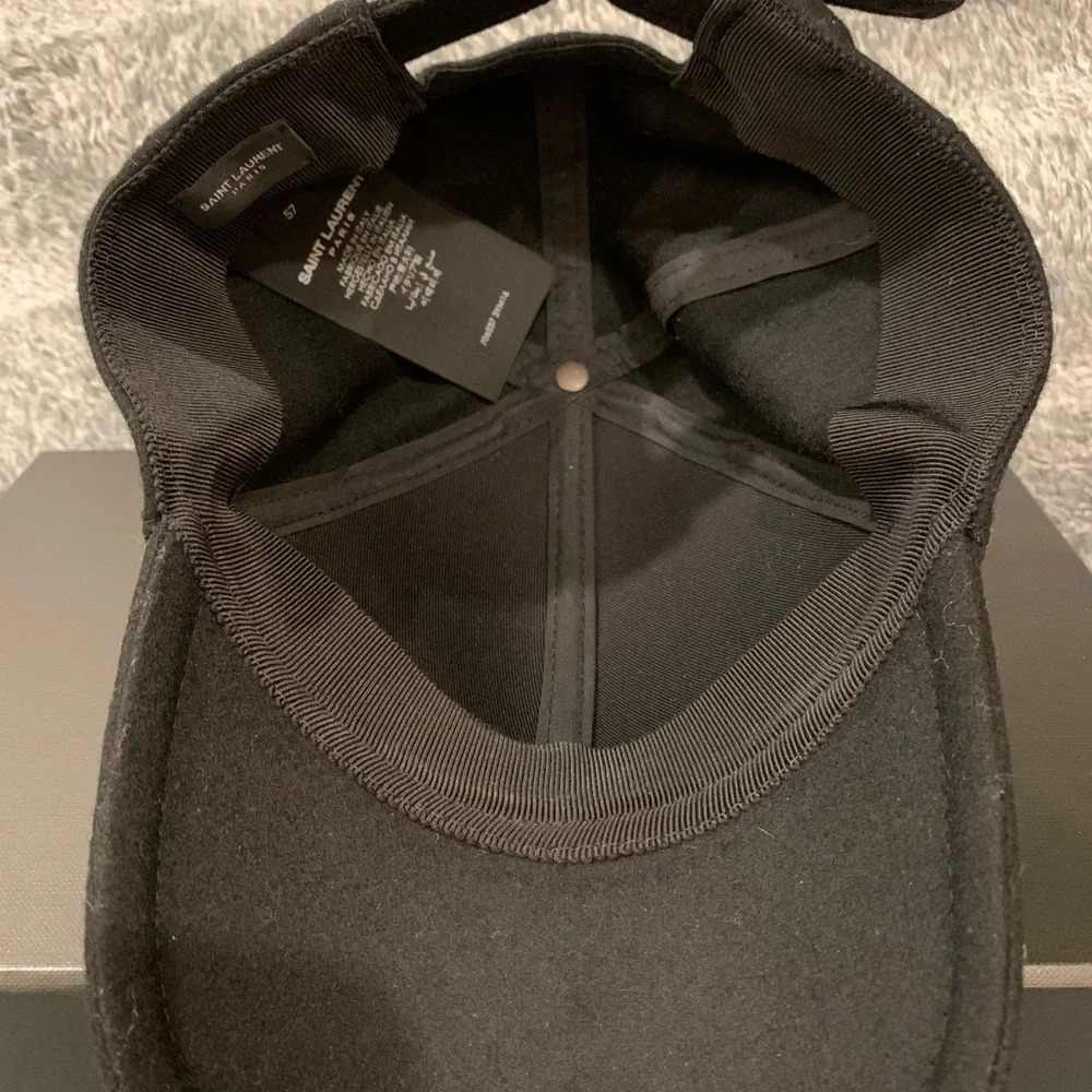 YSL black felt Cassandre baseball cap sz 57. Sold out online. - Picture 6 of 8
